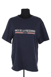 T-shirt Ines de la Fressange Marine en Coton, taille M - Seconde Main