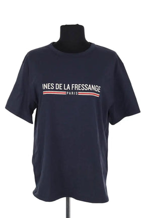 T-shirt Ines de la Fressange Marine en Coton, taille M - Seconde Main