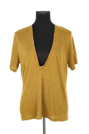 T-shirt Iro Camel en Lin, taille S - Seconde Main