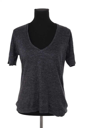 T-shirt Isabel Marant Anthracite en Lin, taille S - Seconde Main