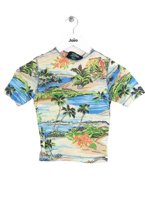 T-shirt Jean Paul Gaultier Bleu en Synthétique, taille XS - Seconde Main