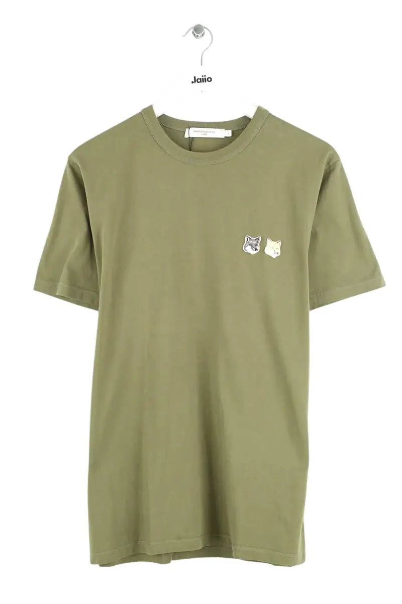 T-shirt Kitsuné Kaki en Coton, taille M - Seconde Main
