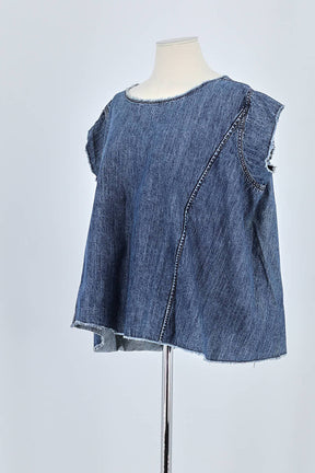 T-shirt Laurence Bras Bleu en Coton