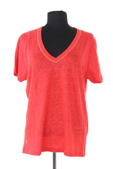 T-shirt Maison Sarah Lavoine Rouge en Lin, taille M - Seconde Main