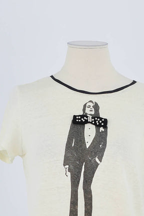 T-shirt Maje Beige en Lin