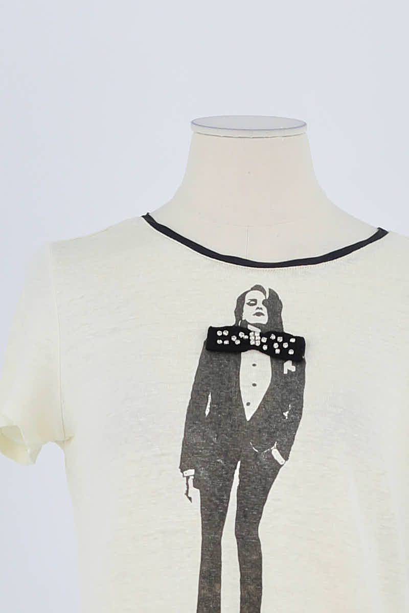 T-shirt Maje Beige en Lin