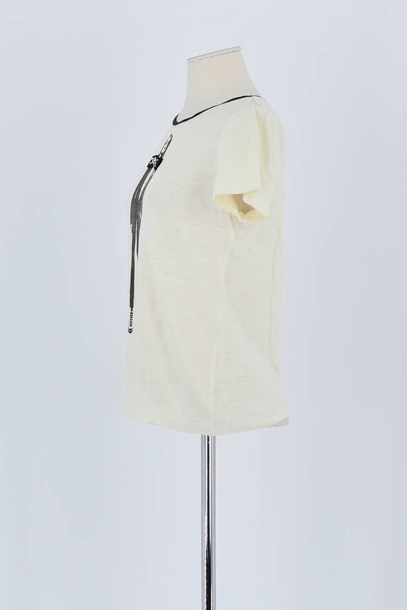 T-shirt Maje Beige en Lin