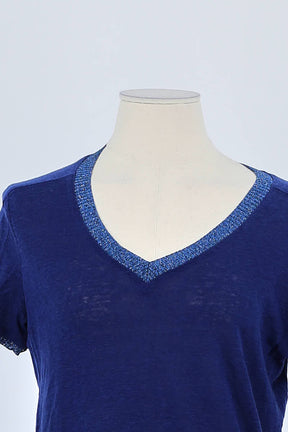 T-shirt Maje Bleu en Coton