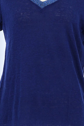 T-shirt Maje Bleu en Coton