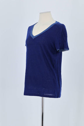 T-shirt Maje Bleu en Coton
