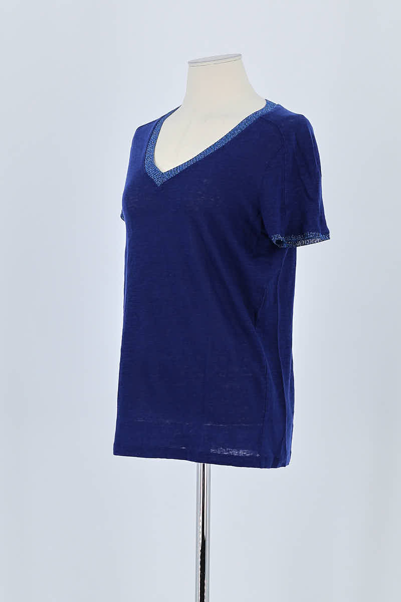 T-shirt Maje Bleu en Coton
