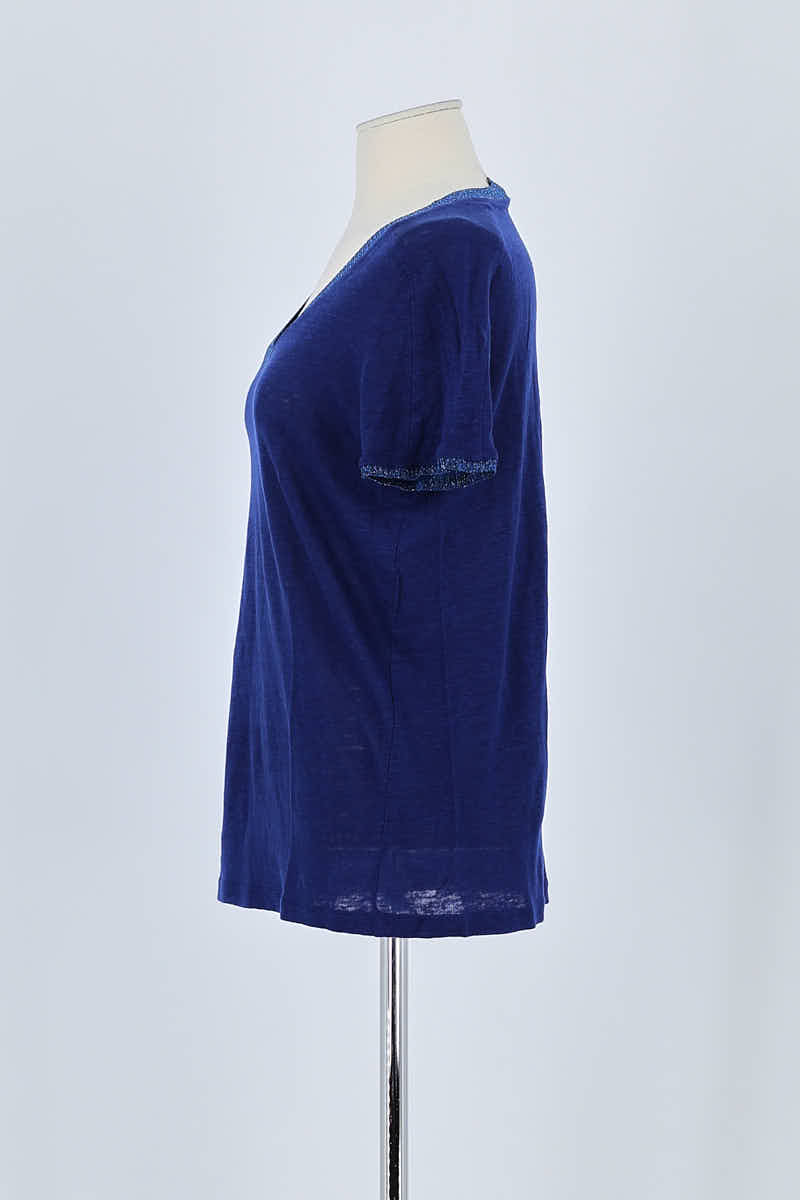T-shirt Maje Bleu en Coton