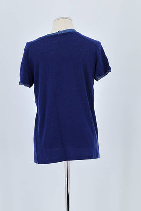 T-shirt Maje Bleu en Coton
