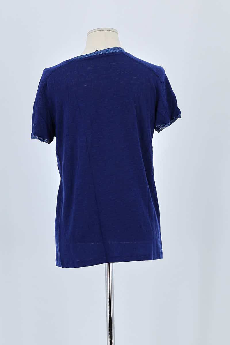 T-shirt Maje Bleu en Coton