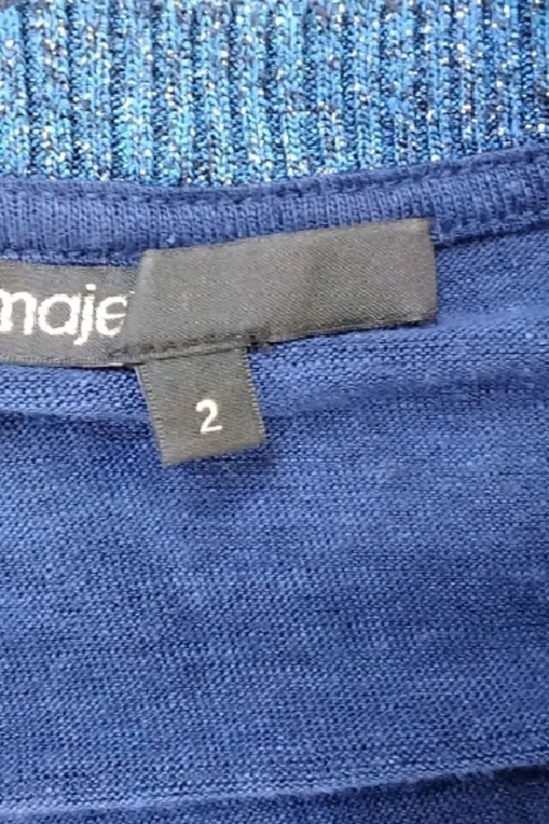 T-shirt Maje Bleu en Coton
