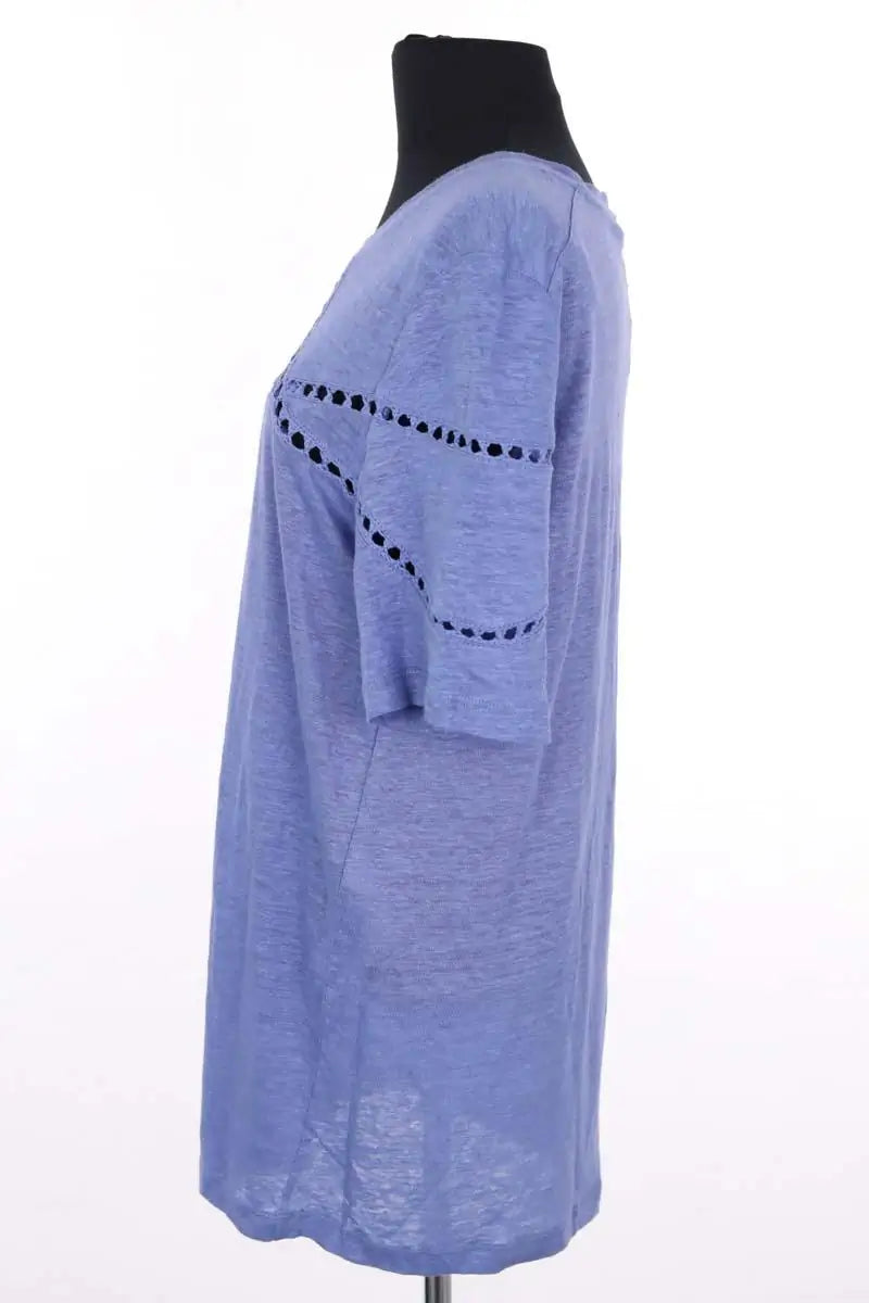 T-shirt Maje Bleu en Lin
