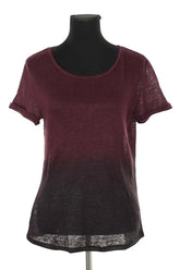 T-shirt Maje Bordeaux en Lin, taille M - Seconde Main