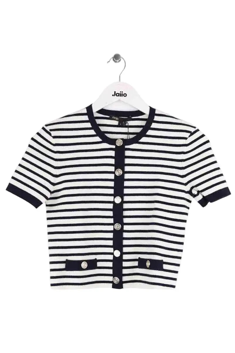 T-shirt Maje Marine en Coton, taille S - Seconde Main