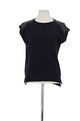 T-shirt Maje Noir en Coton, taille S - Seconde Main