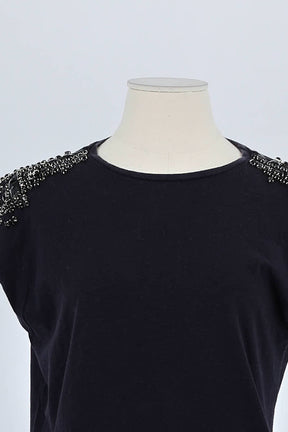 T-shirt Maje Noir en Coton