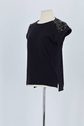 T-shirt Maje Noir en Coton