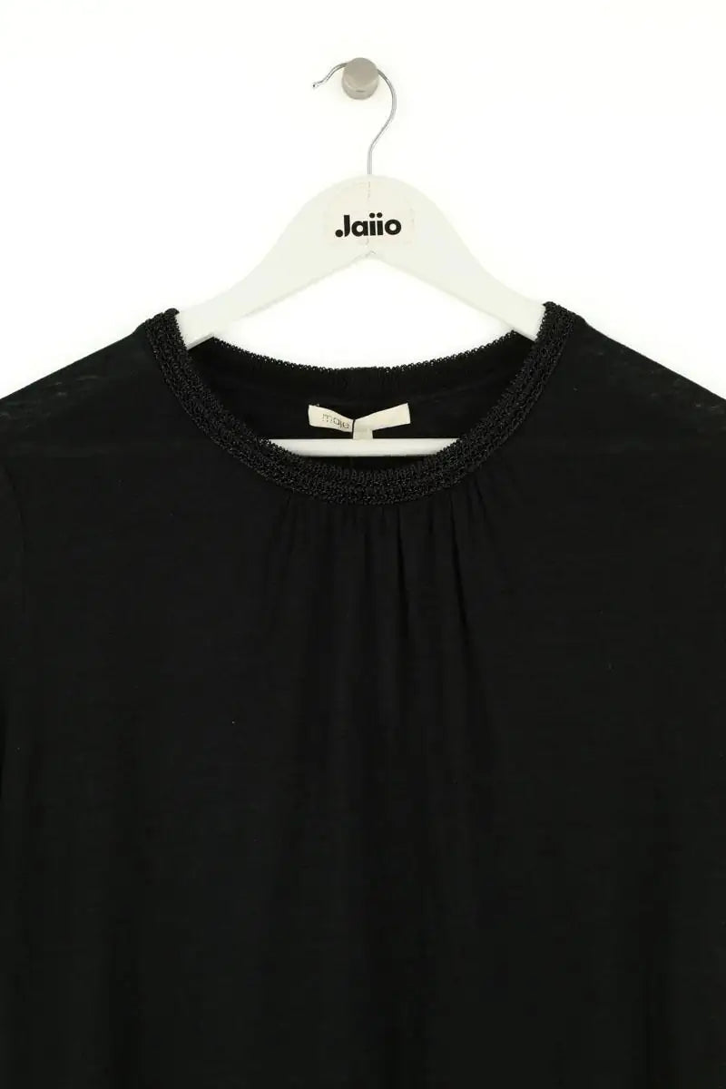 T-shirt Maje Noir en Lin