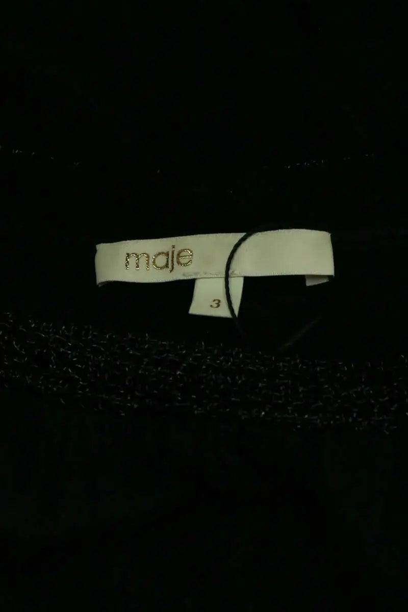 T-shirt Maje Noir en Lin