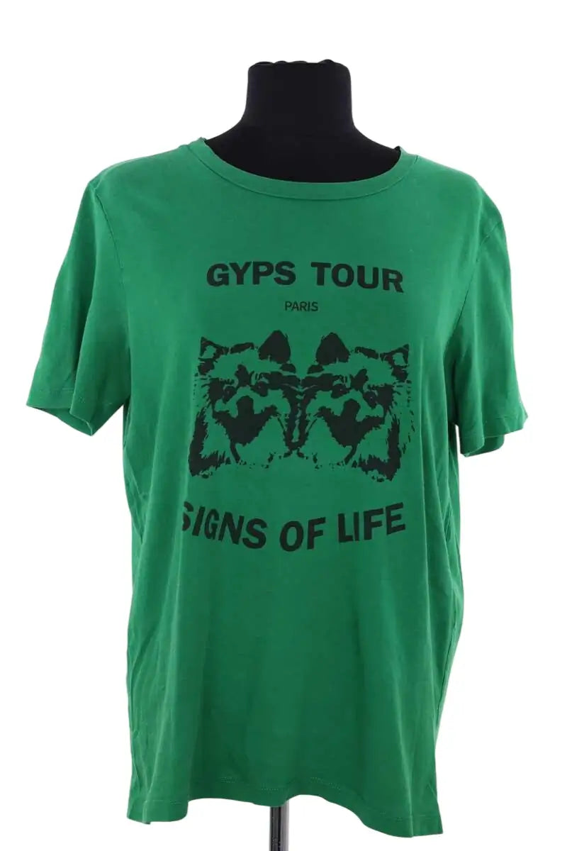 T-shirt Maje Vert en Coton, taille L - Seconde Main