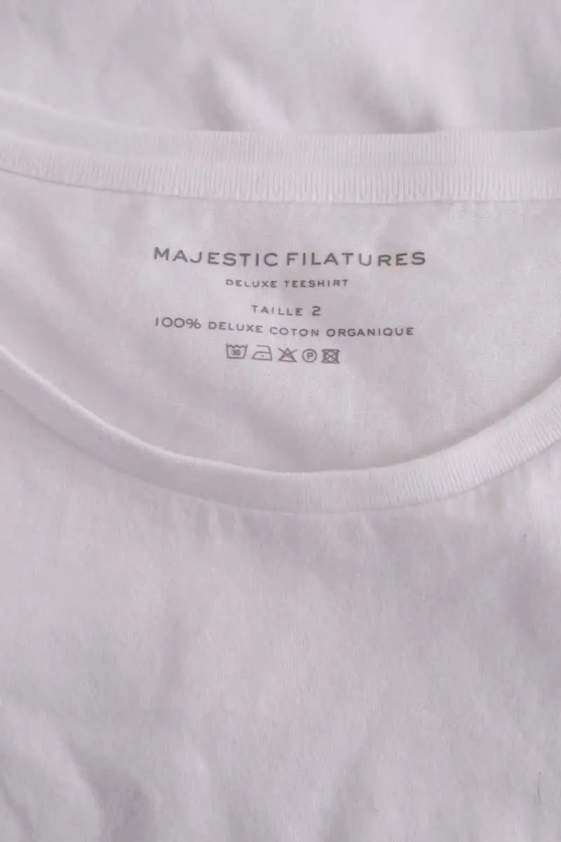 T-shirt Majestic Filatures Blanc en Coton