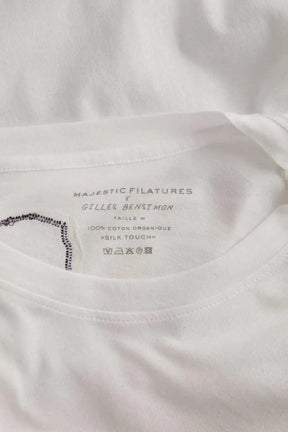 T-shirt Majestic Filatures Blanc en Coton