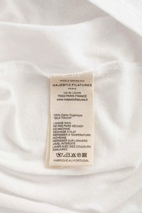 T-shirt Majestic Filatures Blanc en Coton