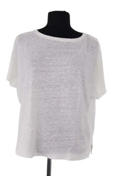 T-shirt Majestic Filatures Blanc en Lin, taille S - Seconde Main