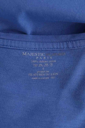 T-shirt Majestic Filatures Bleu en Coton