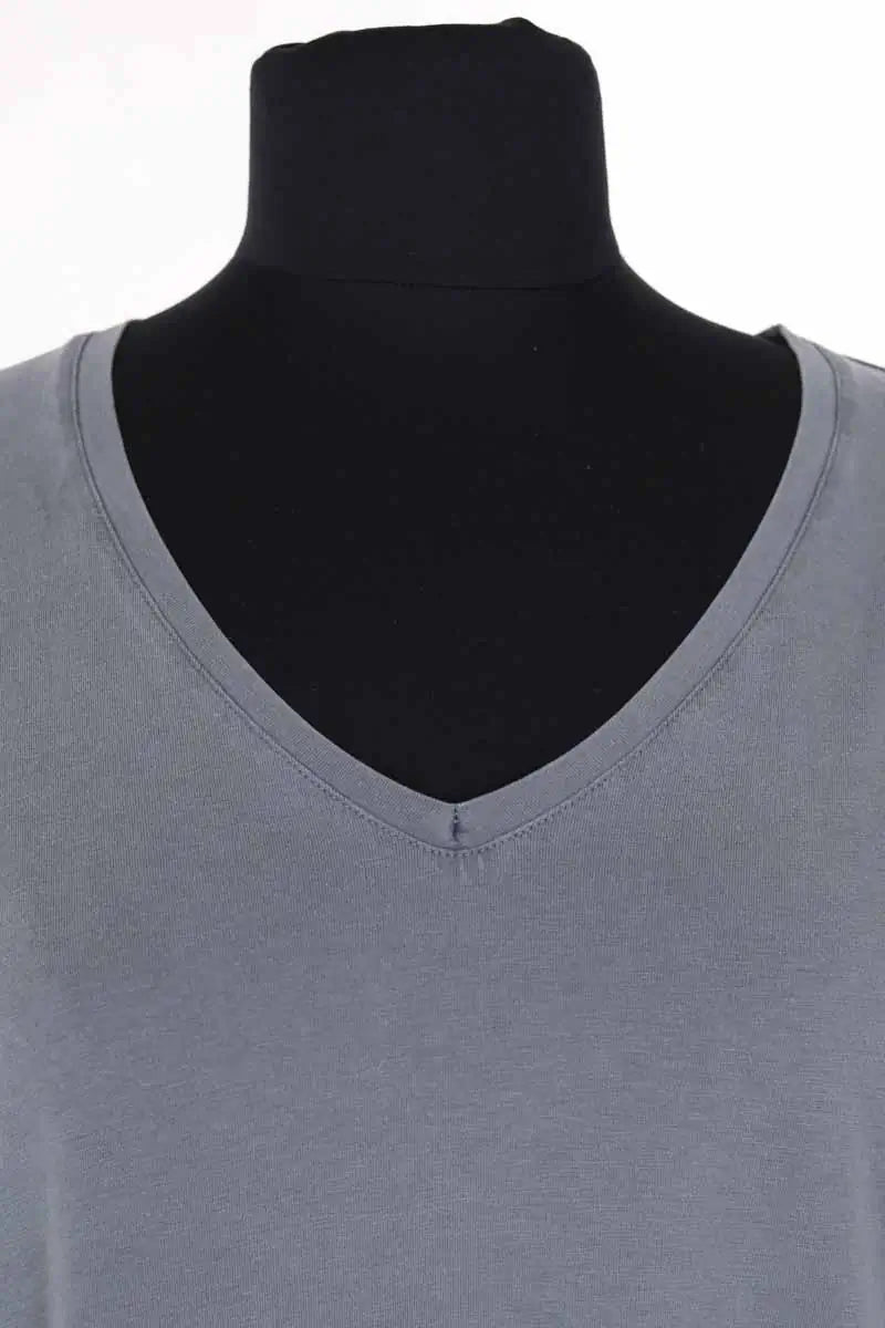 T-shirt Majestic Filatures Gris en Coton