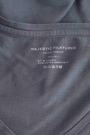 T-shirt Majestic Filatures Gris en Coton