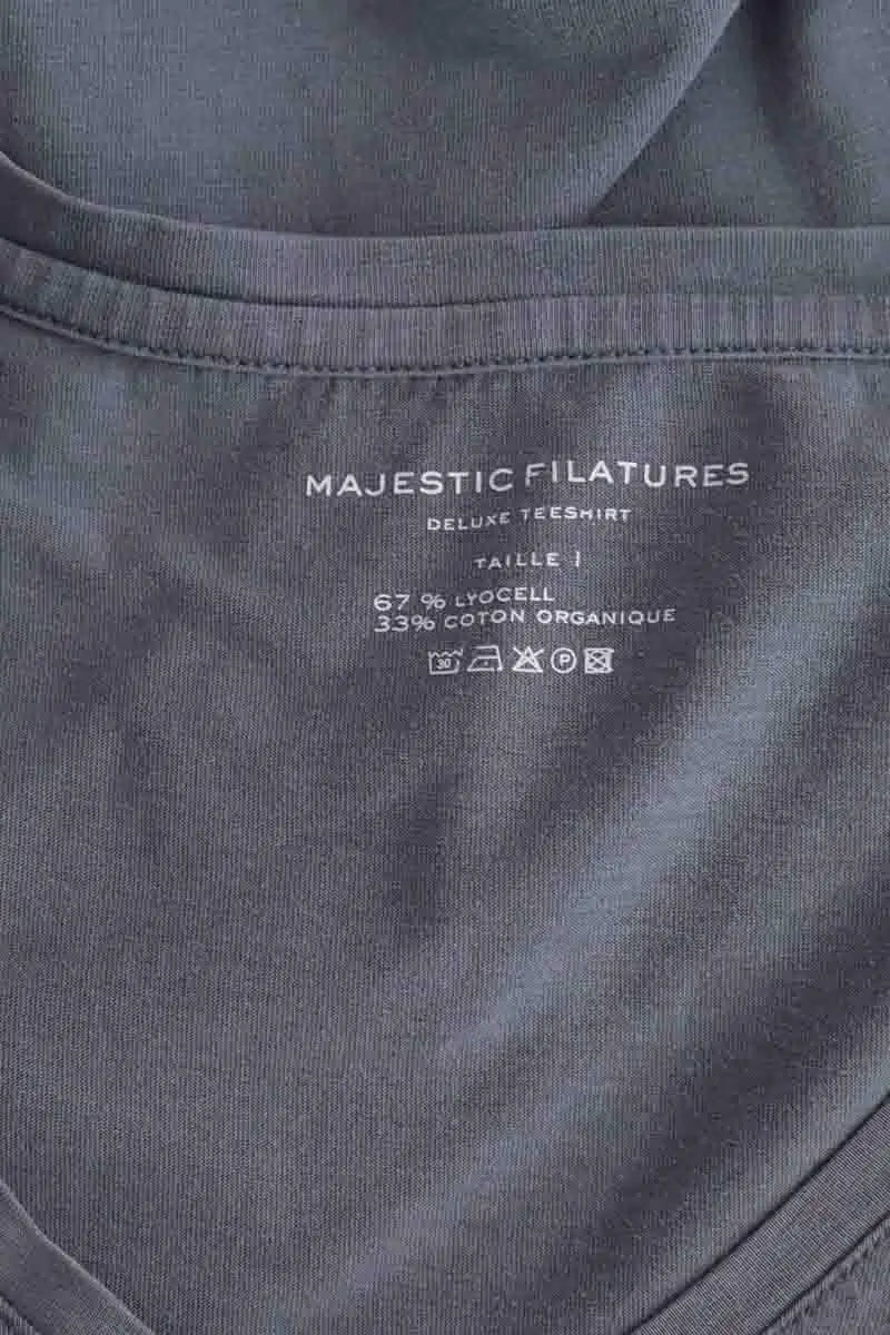 T-shirt Majestic Filatures Gris en Coton