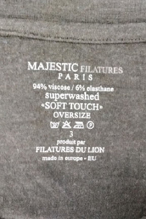 T-shirt Majestic Filatures Gris en Viscose