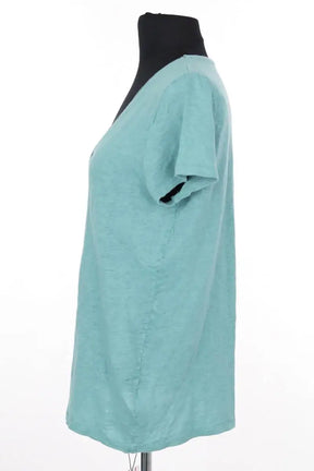 T-shirt Majestic Filatures Vert en Lin