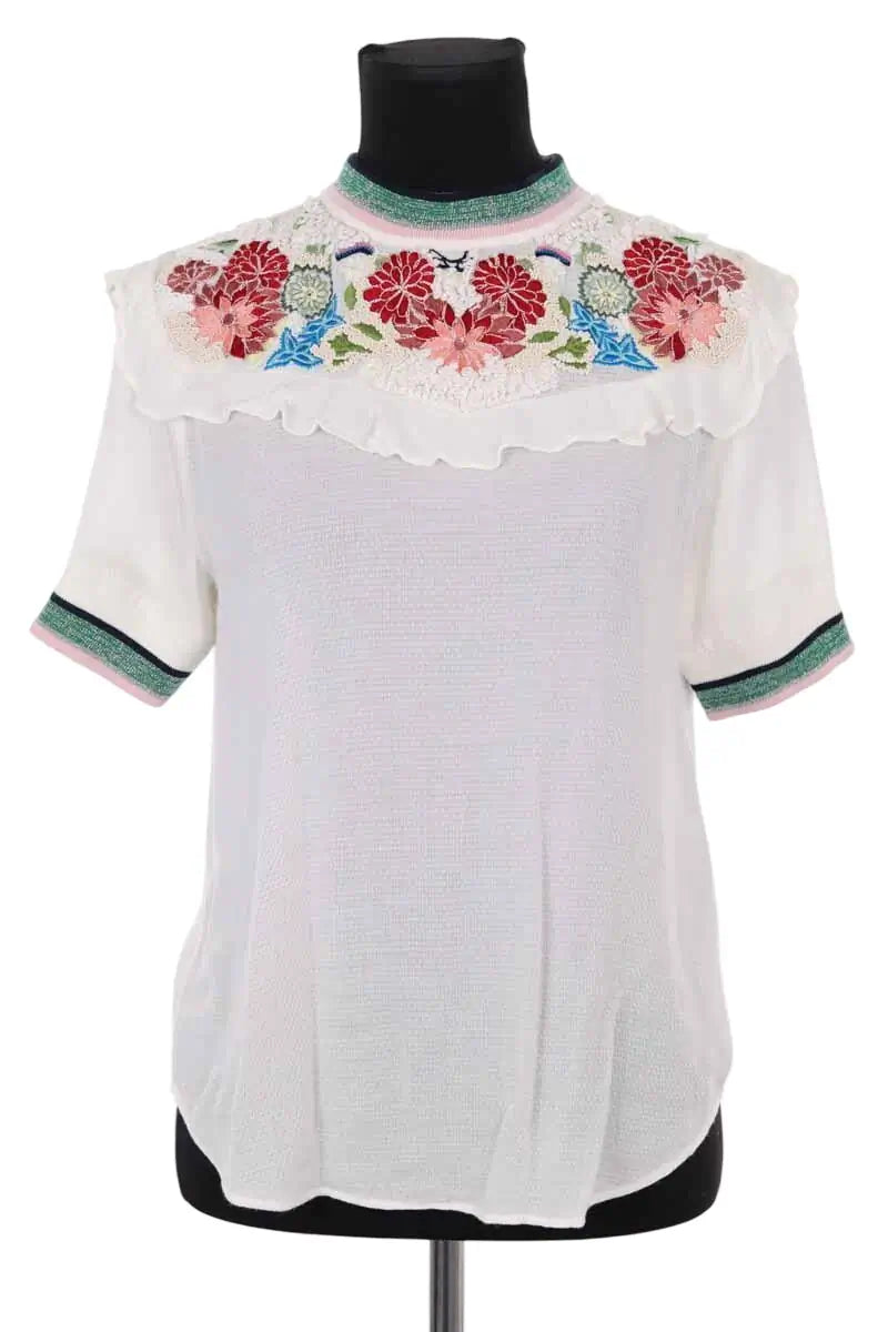 T-shirt Paul & Joe Blanc en Viscose, taille S - Seconde Main
