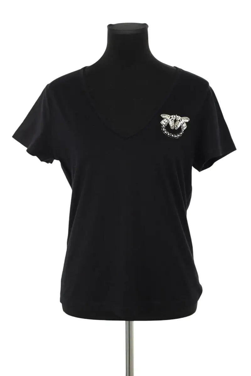 T-shirt Pinko Noir en Coton, taille M - Seconde Main