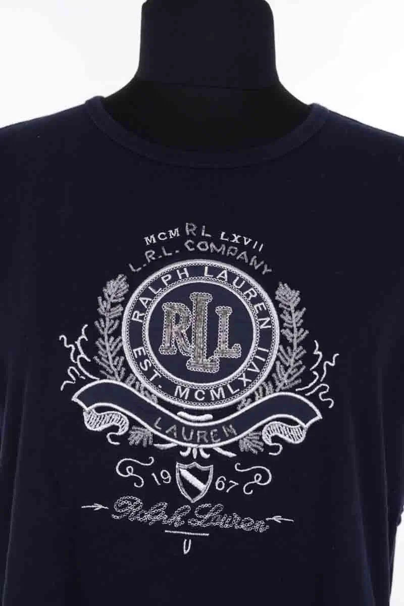T-shirt Ralph Lauren Marine en Coton