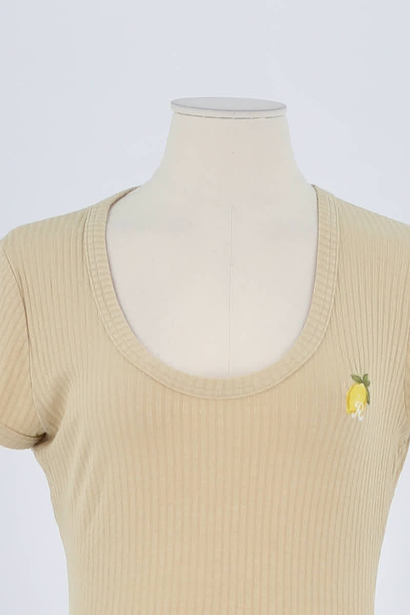 T-shirt Rouje Beige en Coton