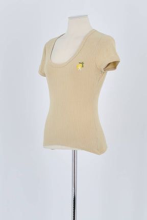 T-shirt Rouje Beige en Coton