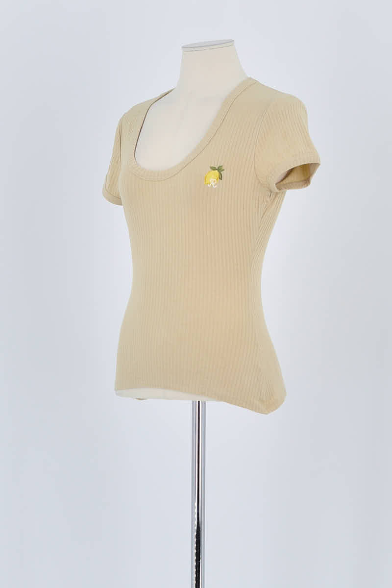 T-shirt Rouje Beige en Coton