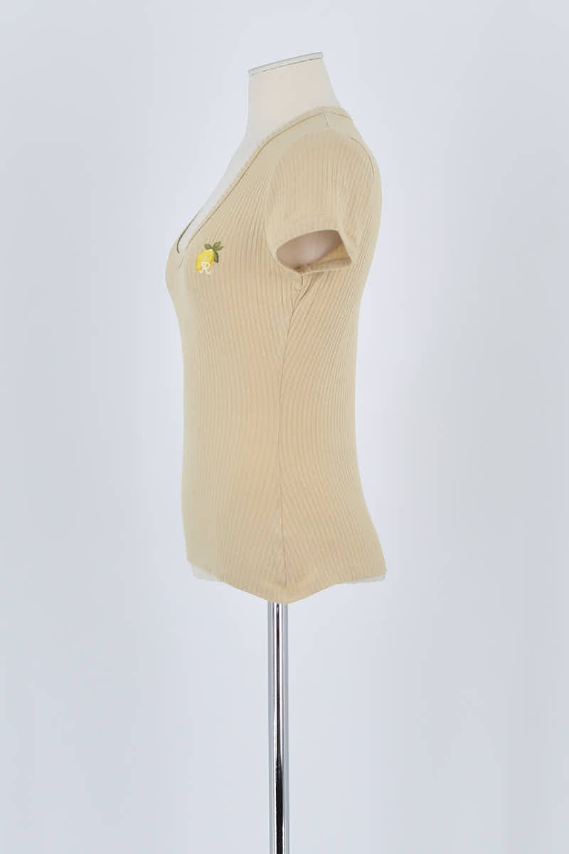 T-shirt Rouje Beige en Coton