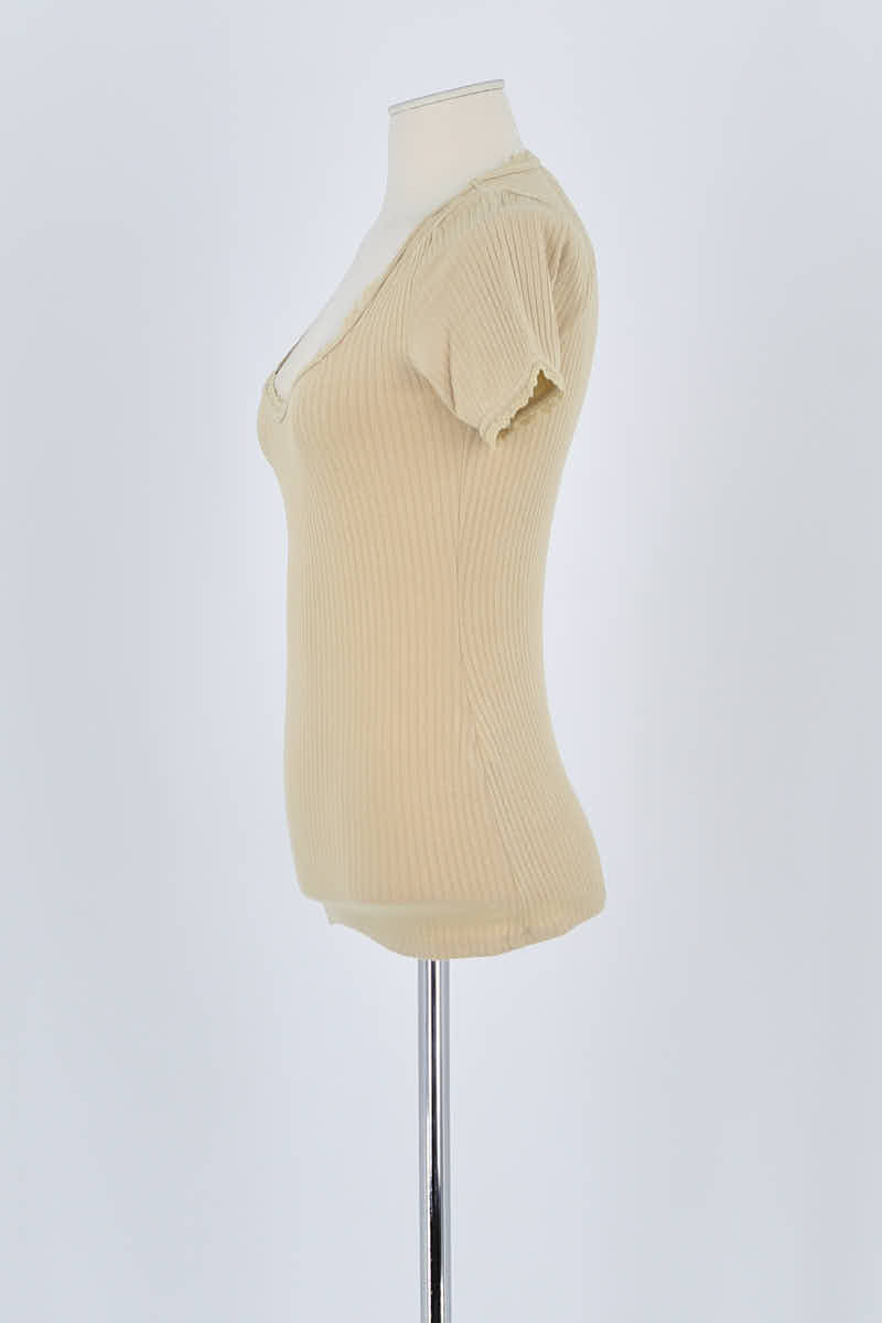 T-shirt Rouje Beige en Coton