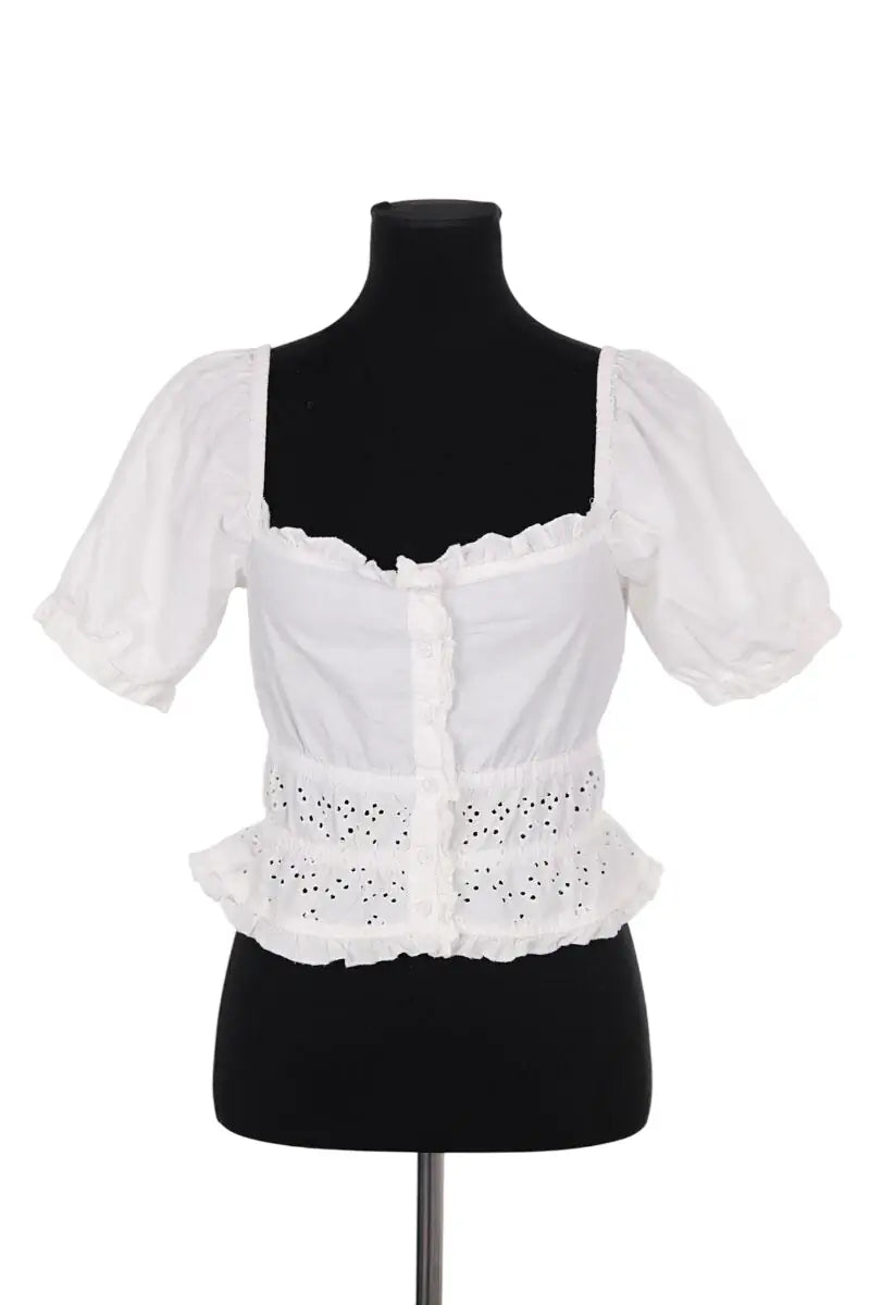 T-shirt Rouje Blanc en Coton, taille M - Seconde Main