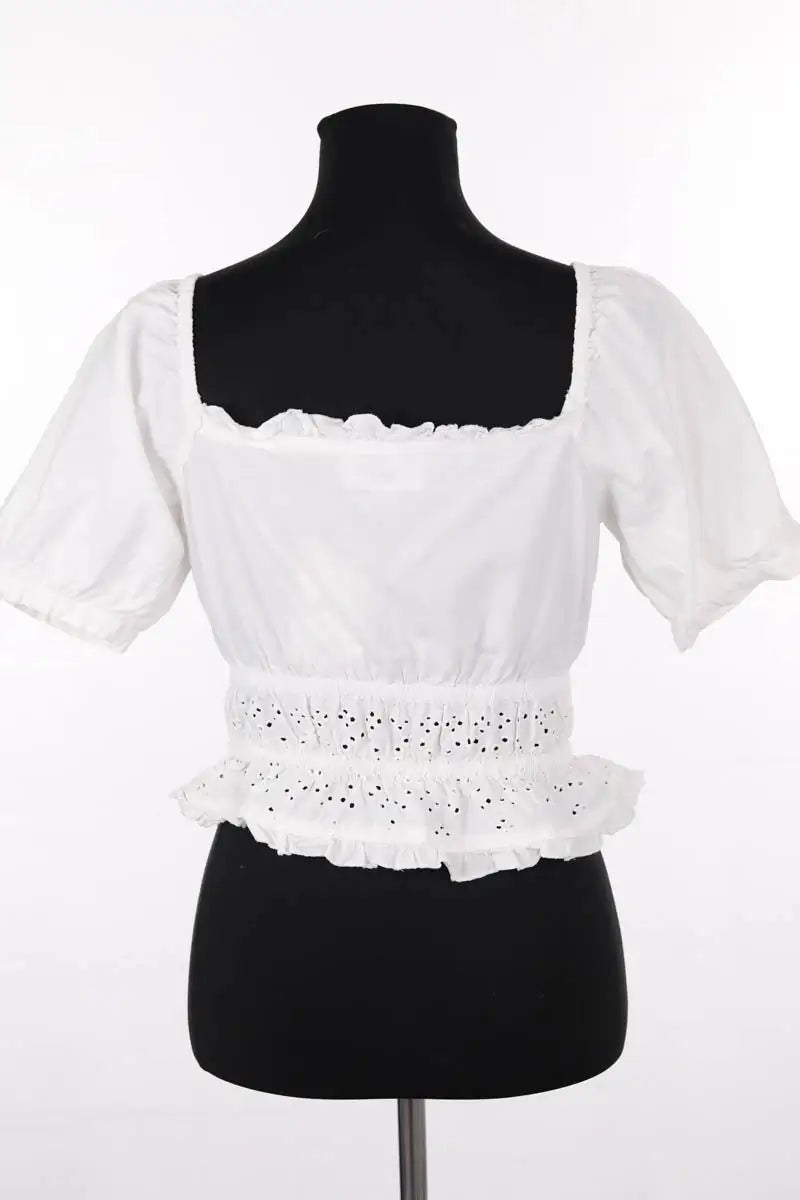 T-shirt Rouje Blanc en Coton