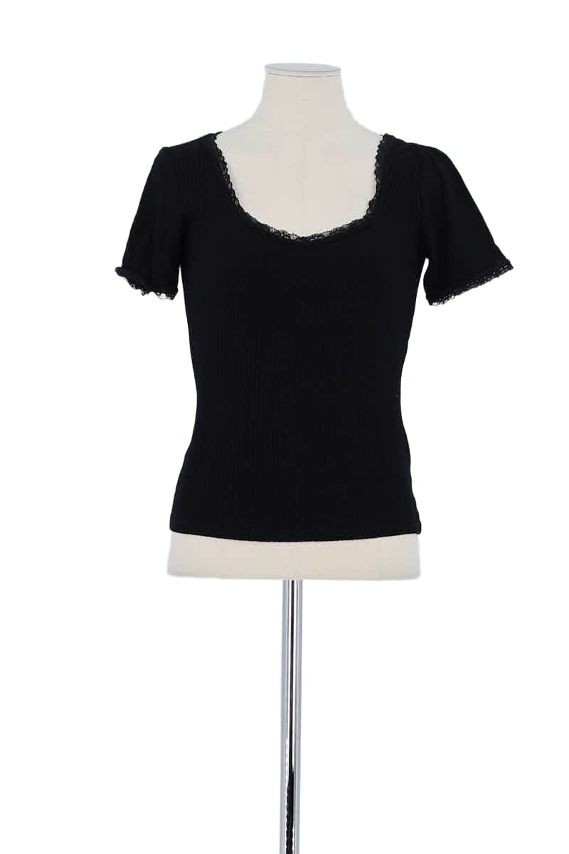 T-shirt Rouje Noir en Coton, taille S - Seconde Main