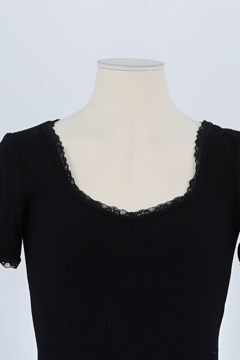 T-shirt Rouje Noir en Coton